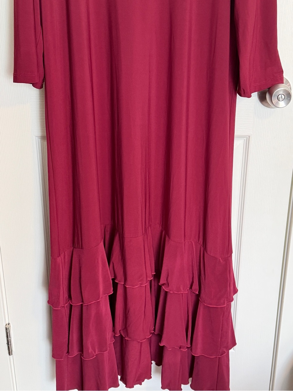 Zadie B Burgundy Ruffle Hem Midi Dress 2X Plus Size Flowy Layering Boho - Picture 3 of 5